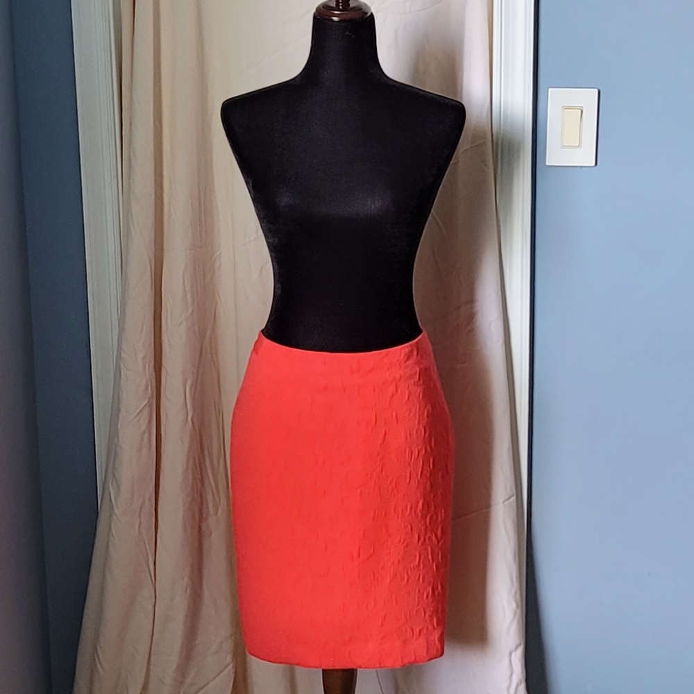 Coral Pencil Skirt